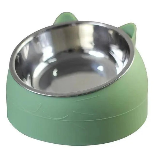 Durable Stainless Steel Cat Bowl Easy Clean Feeding Water Tilt