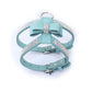 Suede Dog Harness & Leash Set – Rhinestone Bow, Soft & Elegant