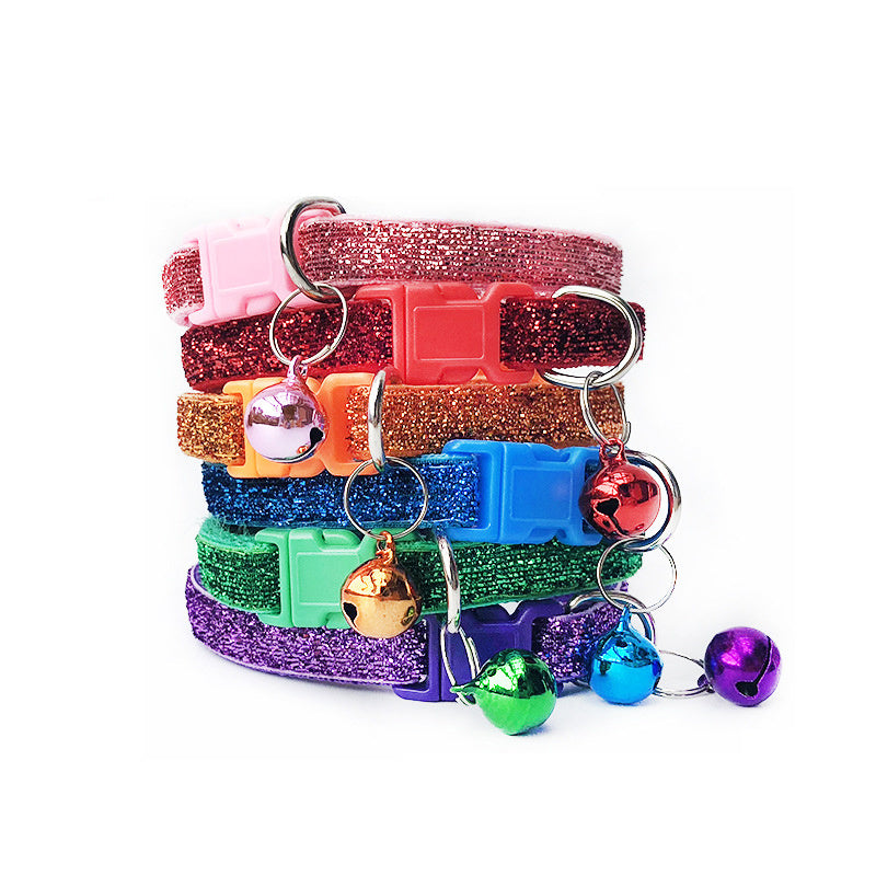 Adjustable Shiny Cat Collar With Bell