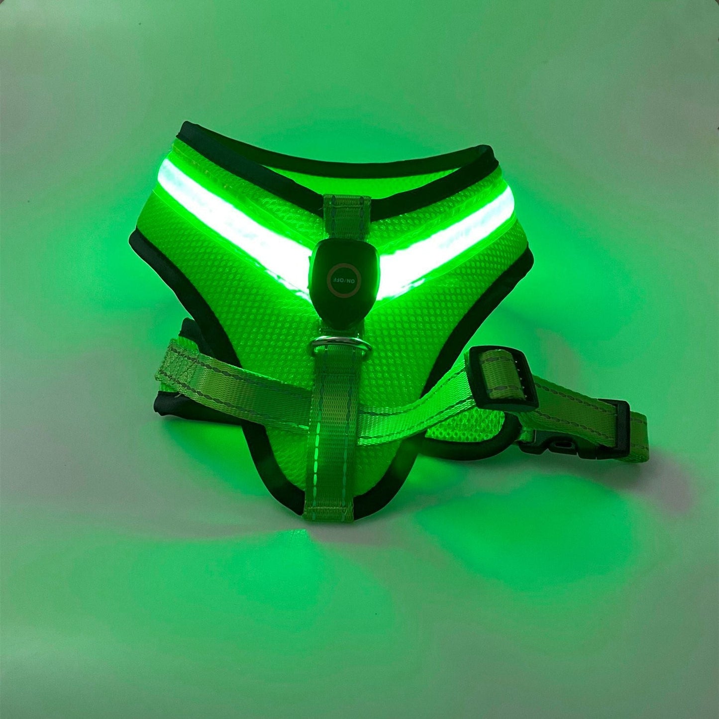 LED Luminous Dog Harness USB Charging Reflective Vest for Large Puppies