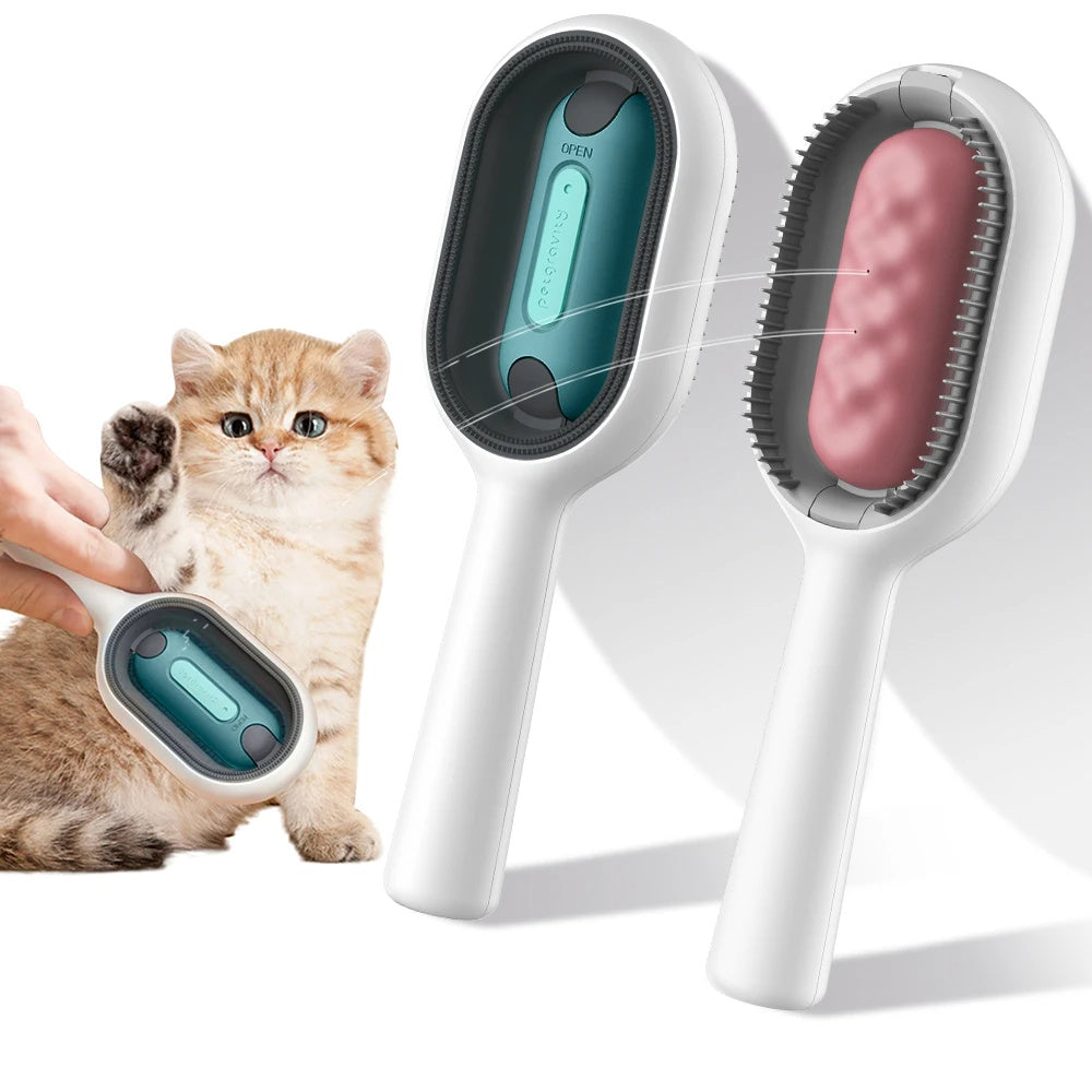 4-in-1 Cat Hair Brush With Water Double-Sided Grooming Comb