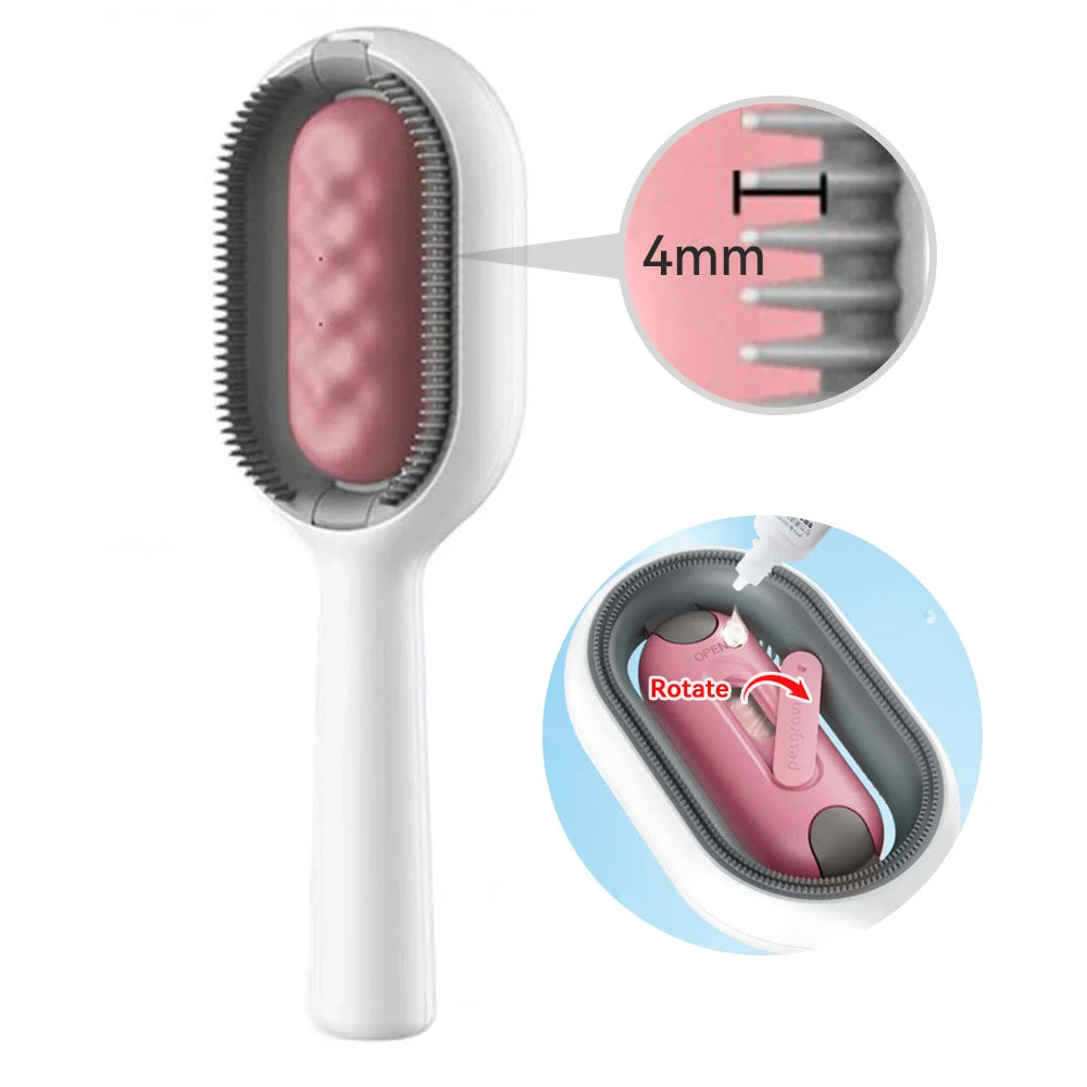 4-in-1 Cat Hair Brush With Water Double-Sided Grooming Comb