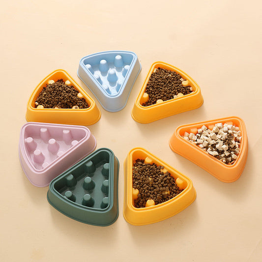 Pizza Shape Slow Feeding Pet Bowl