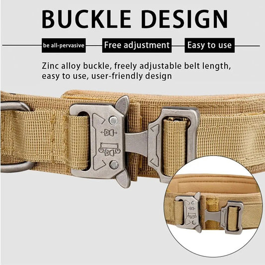 Tactical Nylon Dog Collar with Metal Buckle