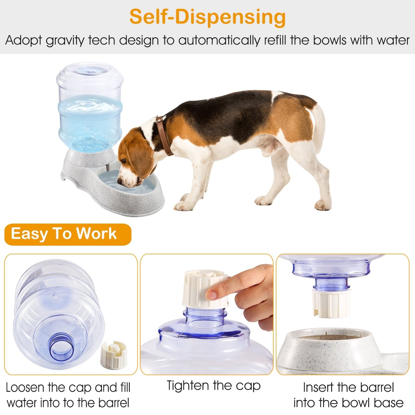 GBruno 3.5L/1Gal Pet Water Dispenser
