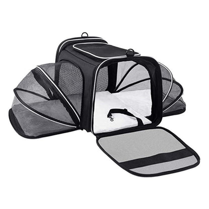 Airline Approved Expandable Foldable Soft Pet Carrier with Reflective Tapes