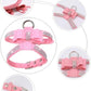 Suede Dog Harness & Leash Set – Rhinestone Bow, Soft & Elegant