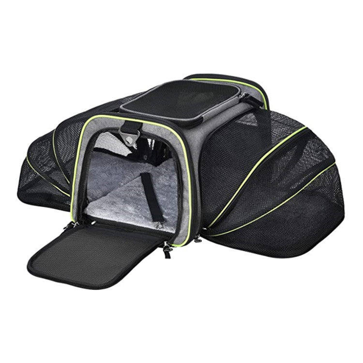 Airline Approved Expandable Foldable Soft Pet Carrier with Reflective Tapes