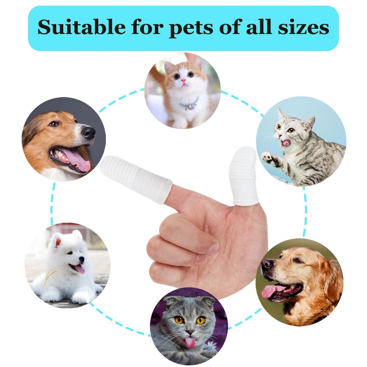 Pet Finger Toothbrush for Dogs and Cats Oral Care Tool
