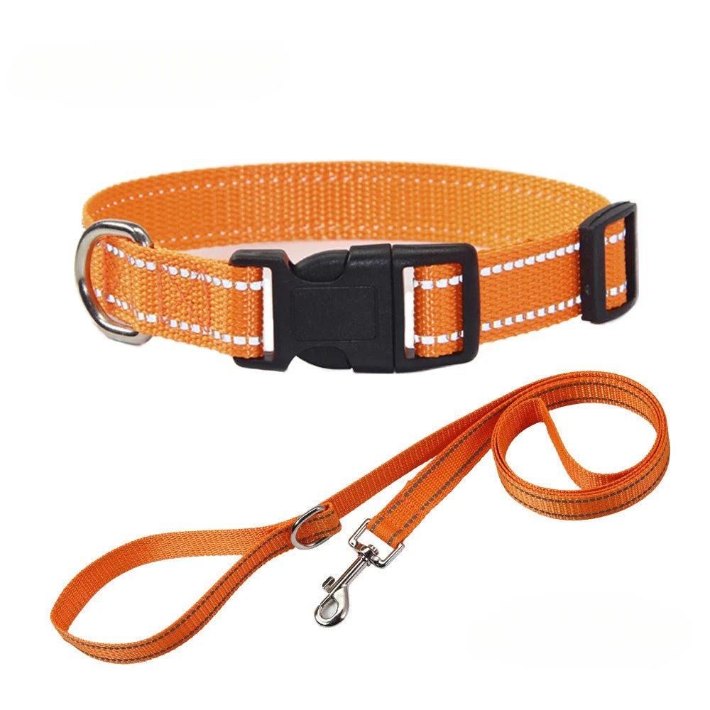 Nylon Dog Collar and Leash Set for All Sizes Dogs