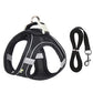 Adjustable Reflective Breathable Mesh Pet Harness with Leash for Outdoors