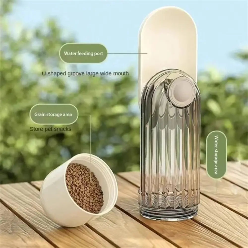 Portable Dog Water Bottle 2-in-1 Leakproof Cat Walking Dispenser
