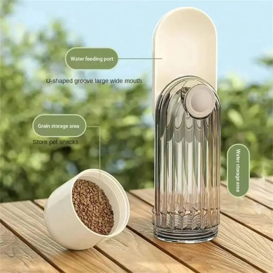 Portable Dog Water Bottle 2-in-1 Leakproof Cat Walking Dispenser