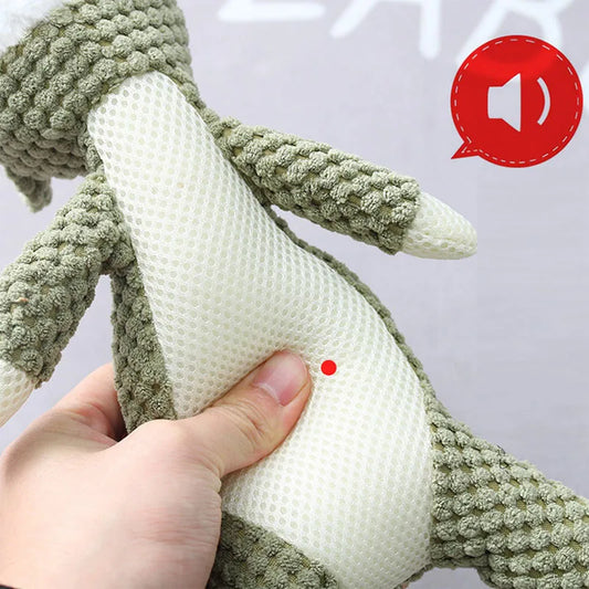 Plush Cartoon Dog Toy – Squeaky Chew Toy for Small Dogs, Teeth Grinding & Fun Playtime