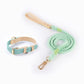 Luxury Pastel Dog Collar and Rope Leash Set for Small Medium Dogs