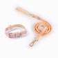 Luxury Pastel Dog Collar and Rope Leash Set for Small Medium Dogs
