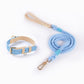 Luxury Pastel Dog Collar and Rope Leash Set for Small Medium Dogs