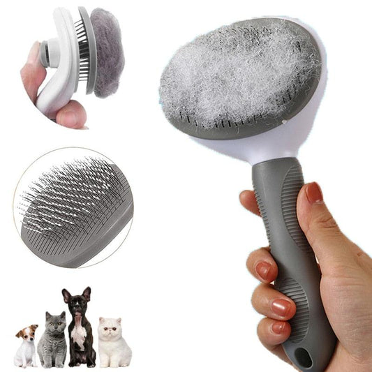 Pet Hair Remover Brush Dog Cat Grooming Self-Cleaning Comb