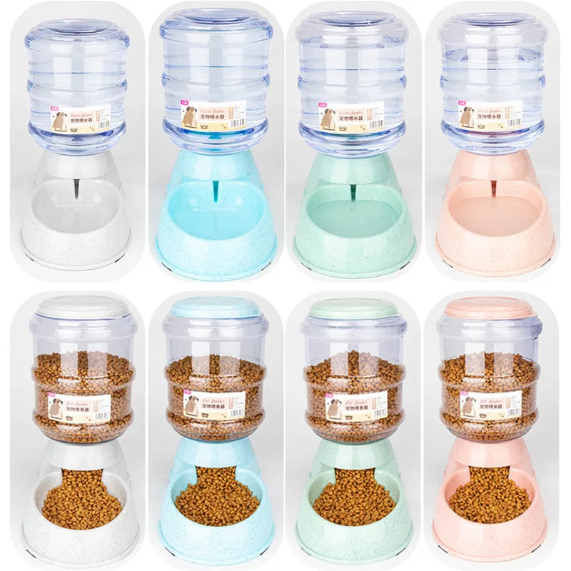 Large Capacity Pet Feeder Bowls Automatic Water and Food Dispenser