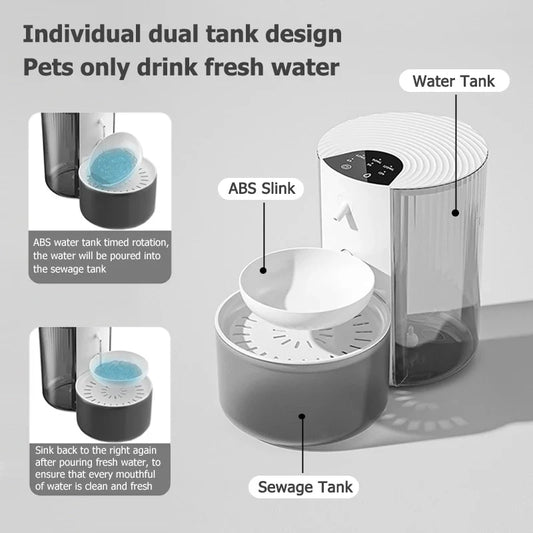 Smart Dump Wireless Automatic Pet Water Dispenser Rechargeable Feeder for Dogs Cats