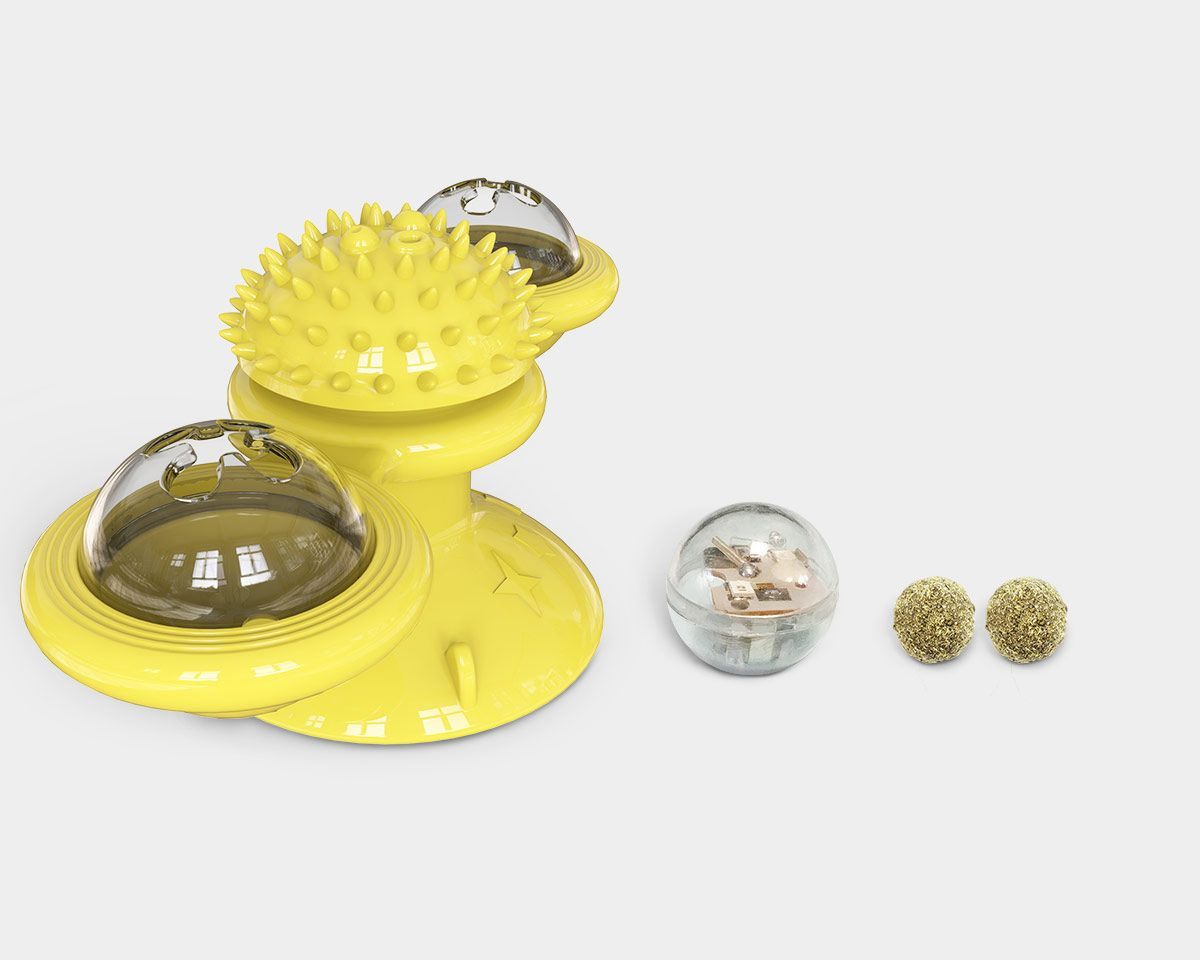 'Windmill' Rotating Suction Cup Spinning Cat Toy